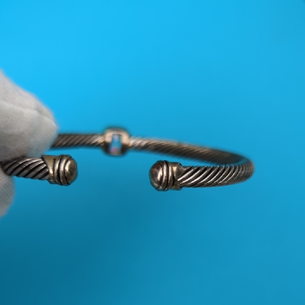 Vintage Silver and Gold-Tone Twisted Bracelet - Picture 4 of 4